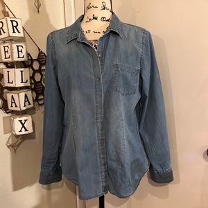 J. Jill chambray button front shirt